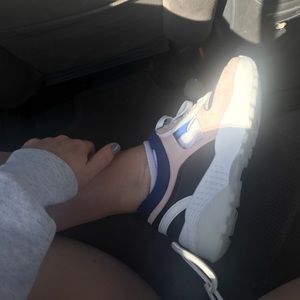 Blue and Pink Chunky Sneakers